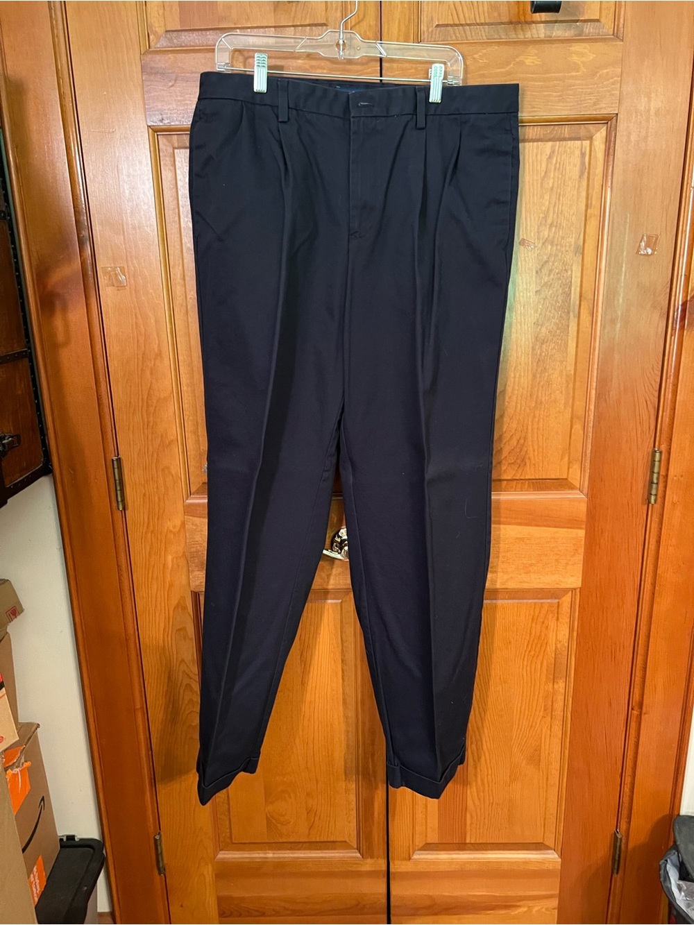 Izod Men's Navy Pleated Dress Pants 38x32